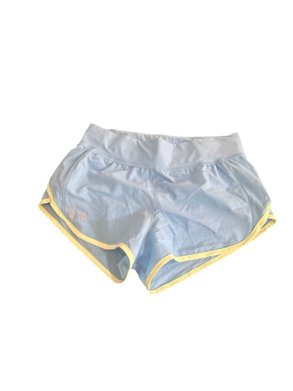 Under Armour Shorts Womens Size Small Heat Gear W Inner Short. Blue Yellow